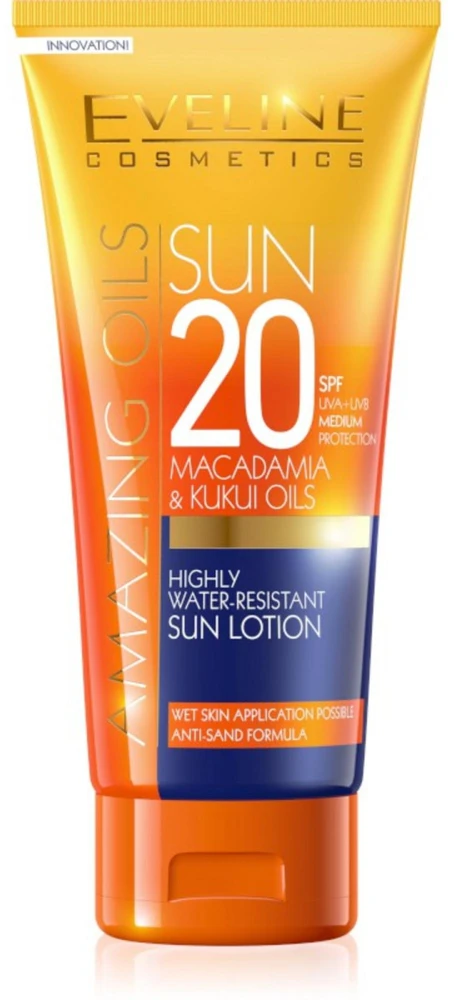Eveline Cosmetics Amazing Oils Macadamia Oil maitinantis kremas nuo saulės SPF20, 200 ml