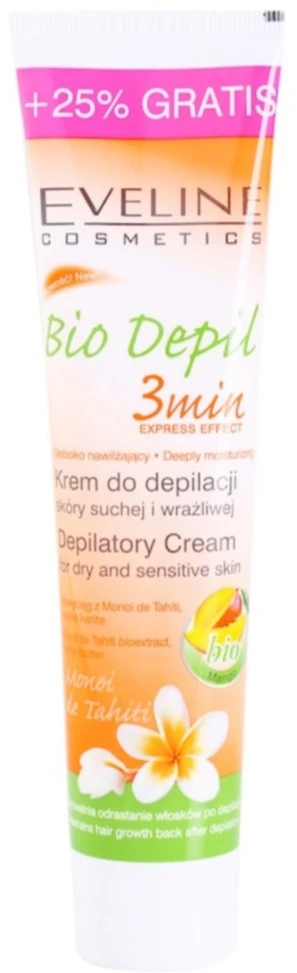 „Eveline Cosmetics Bio Depil Mango Smooth“ plaukų šalinimo kremas jautriai odai, 125 ml