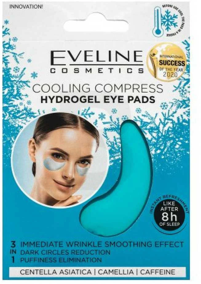 „Eveline Cosmetics“ vėsinantys kompresiniai hidrogelio paakių padai, 2 vnt.