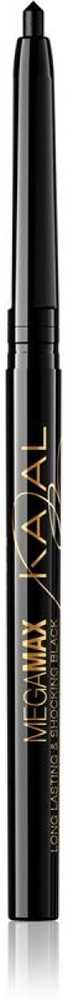 Eveline Cosmetics Mega Max Automatic kajal eyeliner pencil akių pieštukas, atspalvis: Juodas, 1,2 g