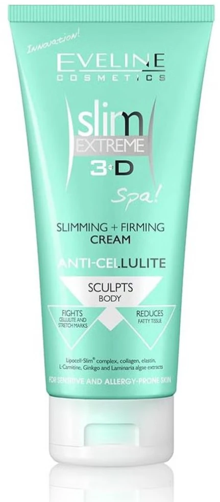 Eveline Cosmetics Slim Extreme 3D Anti-Cellulite & Slimming Body Kreminis Legs buttocks hips abdomen arms Apply daily, 250 ml