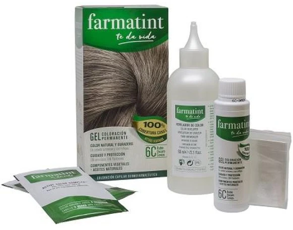 "Farmatint" 6c tamsiai pelenų blondinė plaukų dažai 155ml