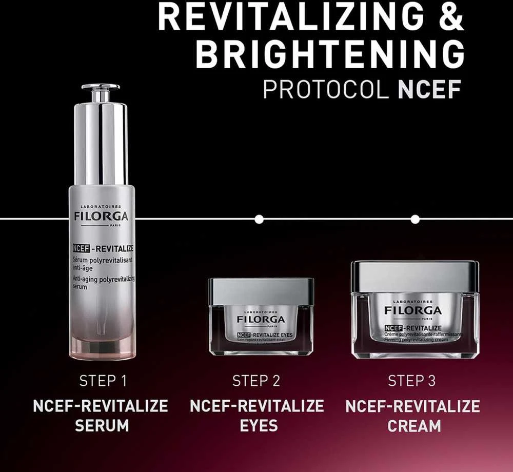 Filorga NCEF-Revitalize Polyrevitalizing Anti-Aging Serum gaivinamasis serumas skaistumo stokojančiai odai, 30 ml