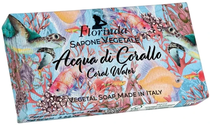 Florinda Coral Vanduo Hydrating Scented Soap Bar Body, 100 g