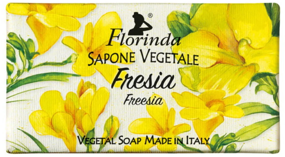 Florinda Freesia Vegan & Cruelty-Free valomasis ir minkštinantis muilas su gėlių kvapu kūnui ir rankoms, 100 g