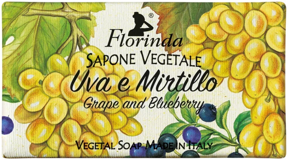 La Dispensa Florinda muilas augalinis, rankų darbo, parfumuotas, Vynuogių ir Mėlynių aromato, 100 g