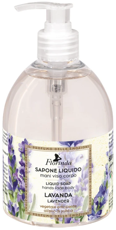 Florinda Lavender Floral Cleansing Liquid Soap Face Body & Hands, 500 ml