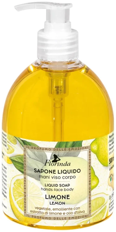 Florinda Lemon & Olive Oil Cleansing & Hydrating Liquid Soap For Face & Body, 500 ml