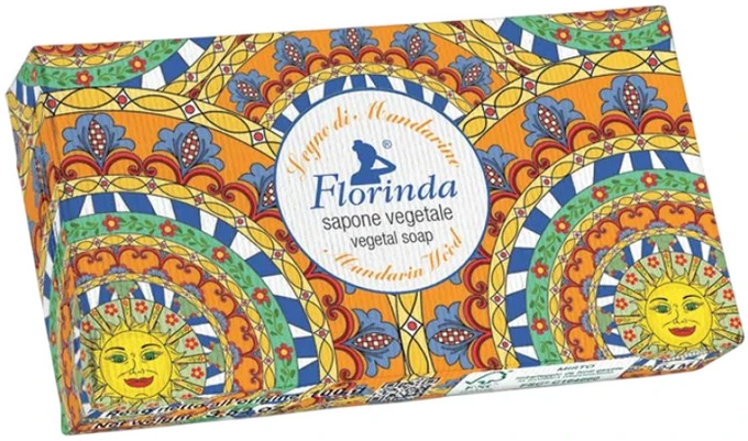Florinda Mandarin Wood Vegan Hydrating Scented Soap Bar Body, 100 g