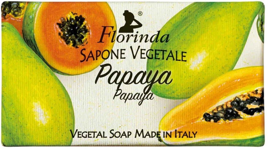 Florinda Papaya Vegan Hydrating Scented Soap Bar Body, 100 g