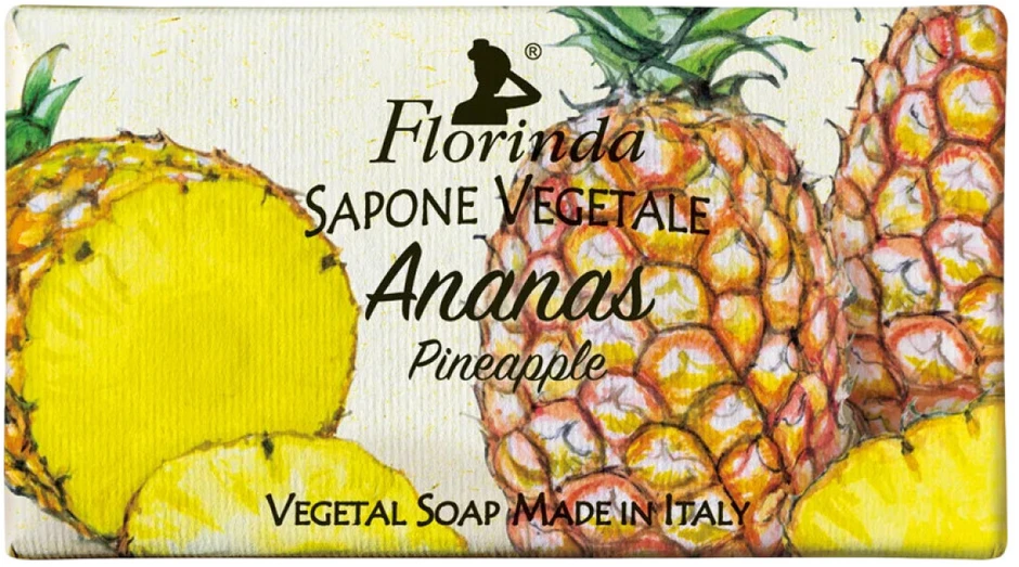 Florinda Pineapple Vegan Cleansing & Softening Fruity Scented Soap Bar Body, 100 g