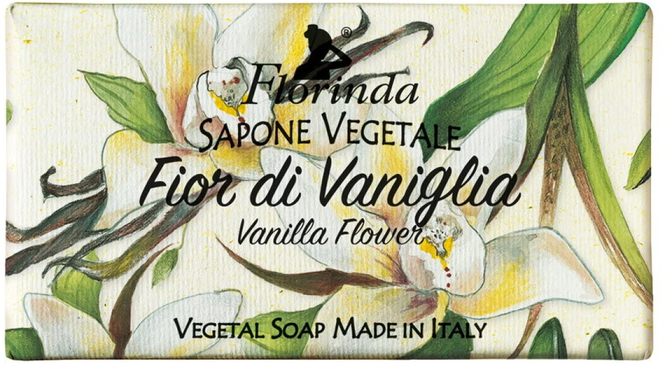 La Dispensa Florinda muilas augalinis, rankų darbo, parfumuotas, Vanilės žiedų aromato, 100 g