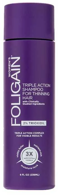 Foligain Šampūnas nuo plaukų slinkimo "Triple Action" (šampūnas moterims) 236 ml