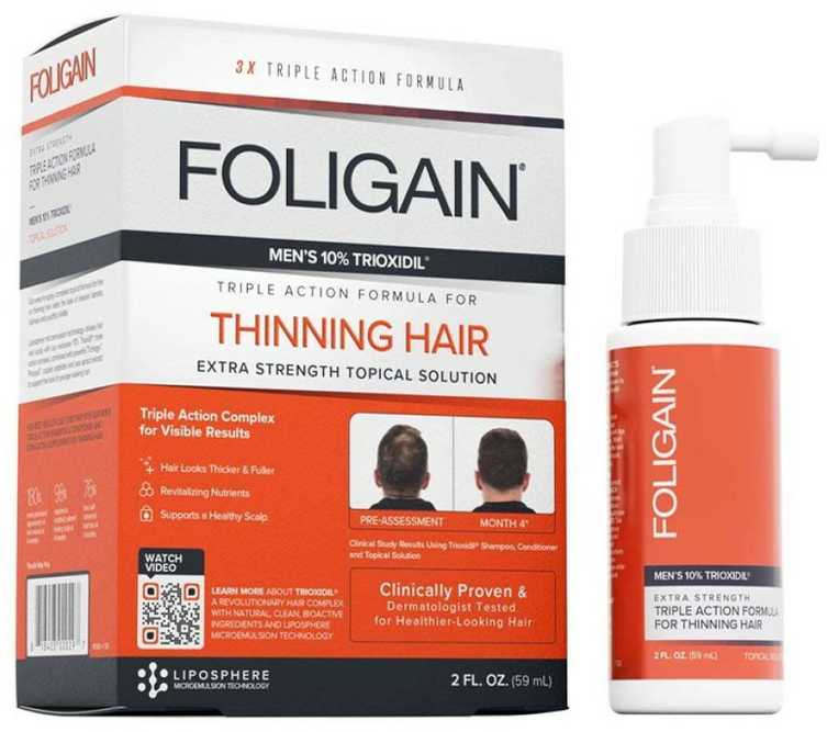 Foligain Trigubo poveikio serumas nuo plaukų slinkimo (formulė plonėjantiems plaukams) 59 ml