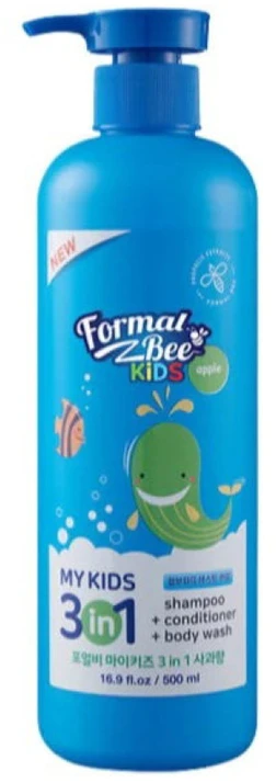 Formal Bee Formalus Bee 3in1 Apple plaukų šampūnas, kondicionierius ir dušo želė 3-in-1, 500 ml