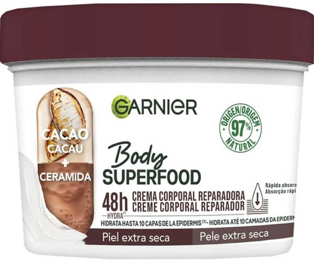 "Garnier Body Superfood Cocoa Repair" atkuriamasis kūno kremas 380ml