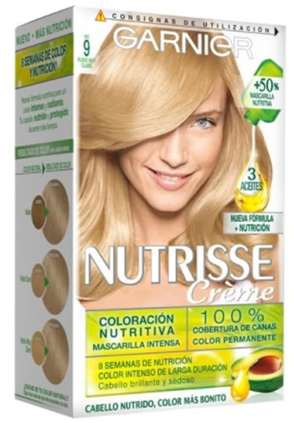 "Garnier Nutrisse Crème maitininantis Color 9" labai šviesi blondinė - plaukų dažai