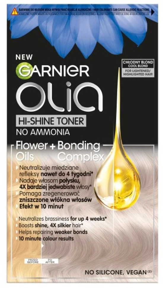 Garnier Olia Hi-Shine Toneris 9.1 Cool Skirtas šviesiems plaukams