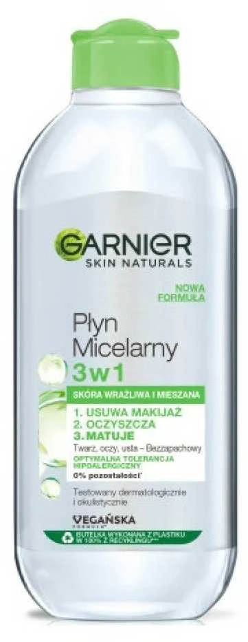 Garnier Skin Naturals micelinis skystis normaliai ir mišriai odai, 400 ml