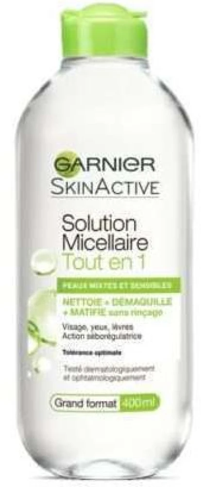 Garnier „SkinActive All-in-1“ micelinis tirpalas mišriai ir jautriai odai, micelinis vanduo, 400 ml