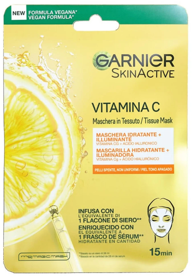 "Garnier SkinActive Vitamin C" drėkinamoji ir skaistinamoji kaukė 1 vnt