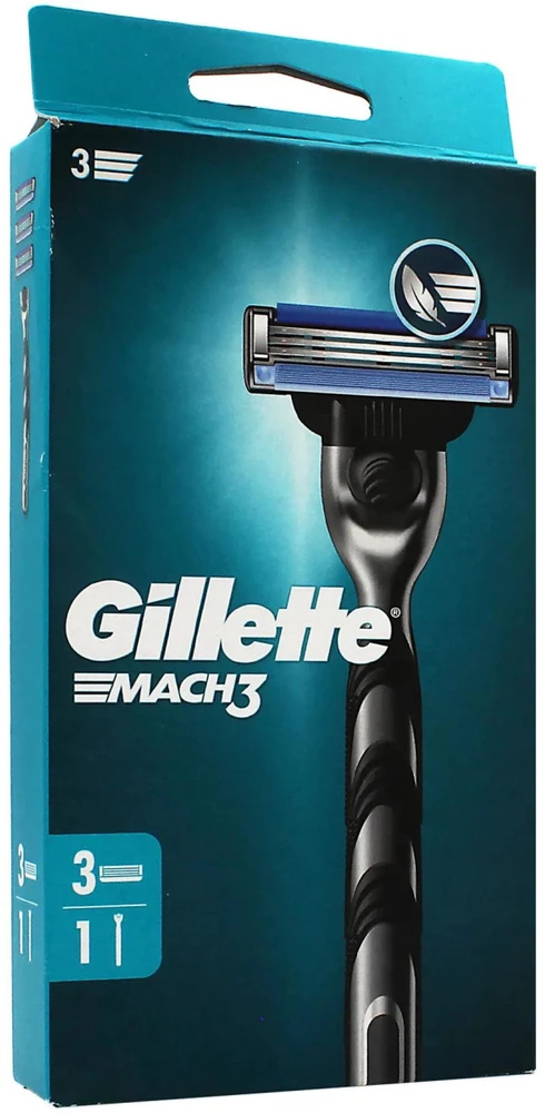 Gillette Mach3 Razor + Spare Blades, 3 vnt.