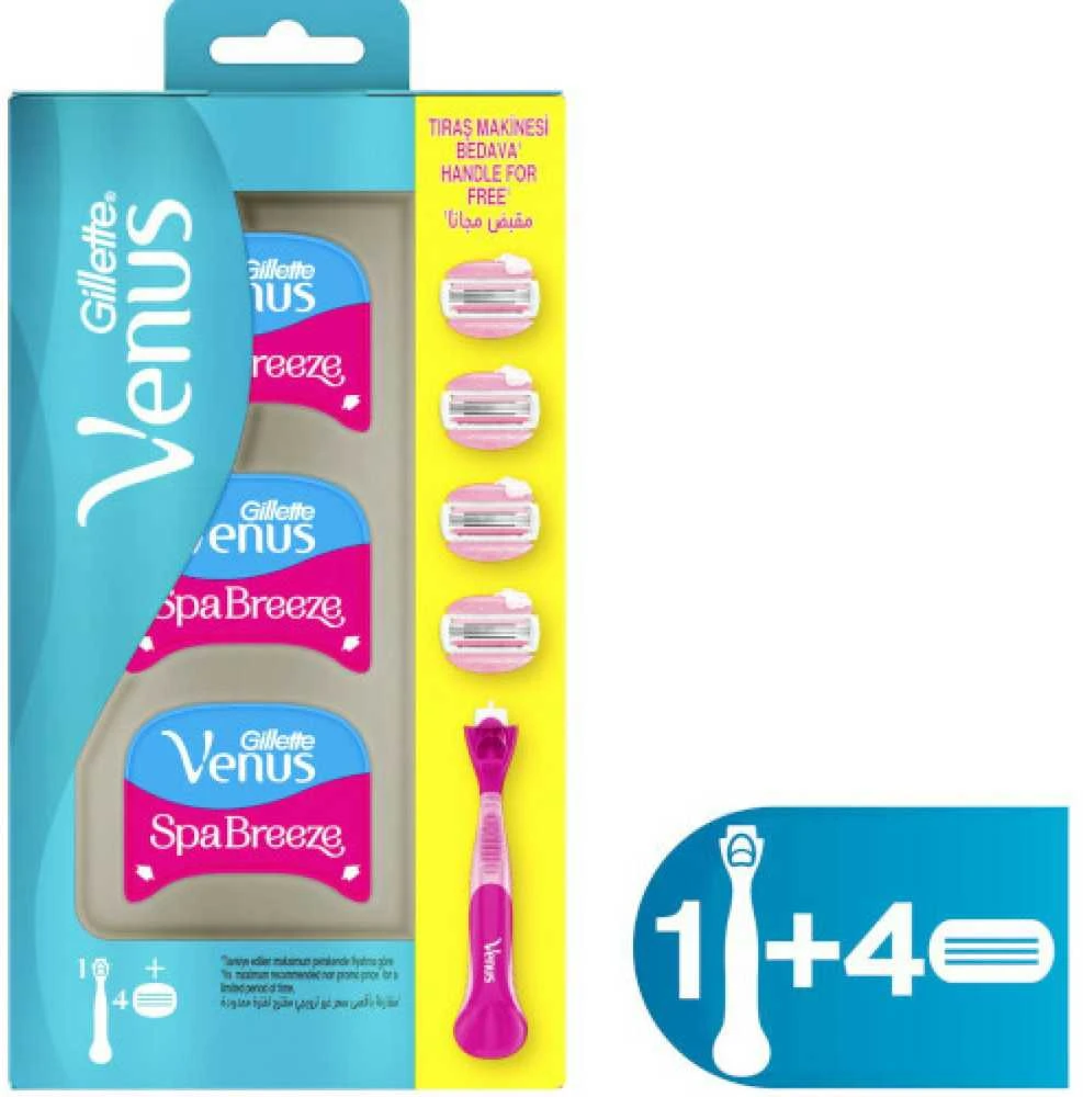 Gillette Venus ComfortGlide Spa Breeze Skustuvas + Keičiamas Peiliukas 4 vnt