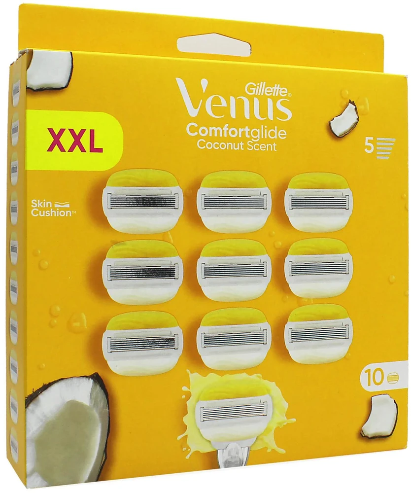 Gillette Venus ComfortGlide Coconut & Olay atsarginės galvutės, 10 vnt.
