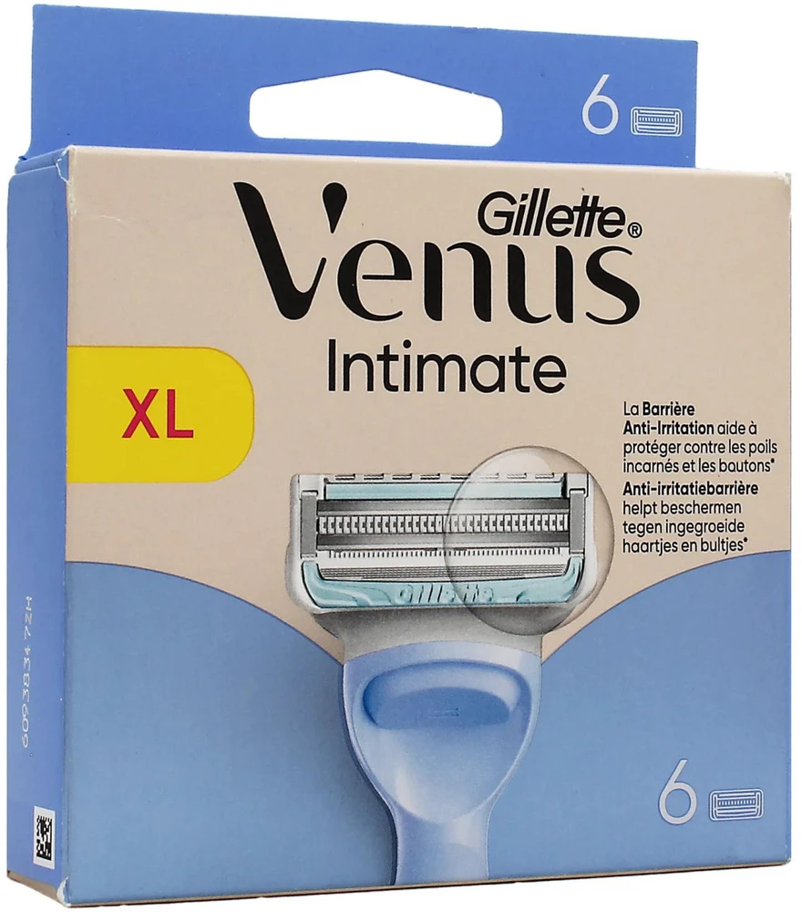 Gillette Venus Intimate Replacement Heads skutimosi peiliukai, 6 vnt.