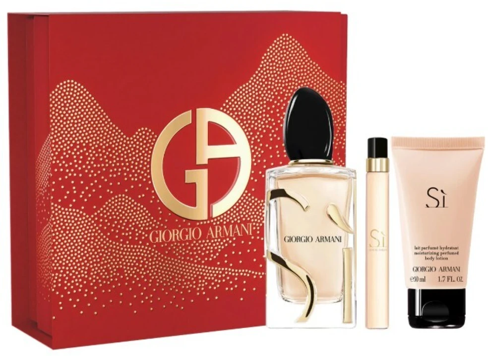 Giorgio Armani Sì EDP parfumuotas vanduo moterims, 100 ml + tělové mléko, 50 ml + EDP, 10 ml (new design)