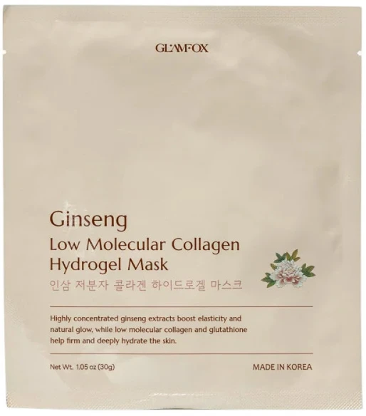 Glamfox Ginseng Hydrating Firming Brightening Revitalising Hydrogel Gel Mask For Face, 30 g
