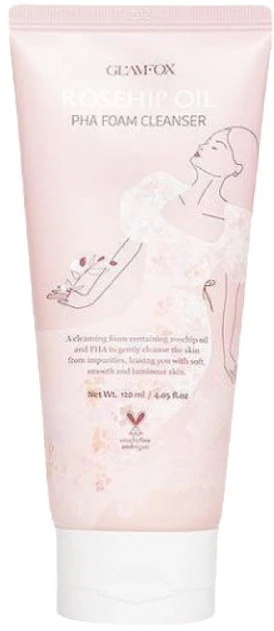 Glamfox Erškėtuogių aliejaus valomasis ir drėkinamasis putojantis prausiklis, 120 ml