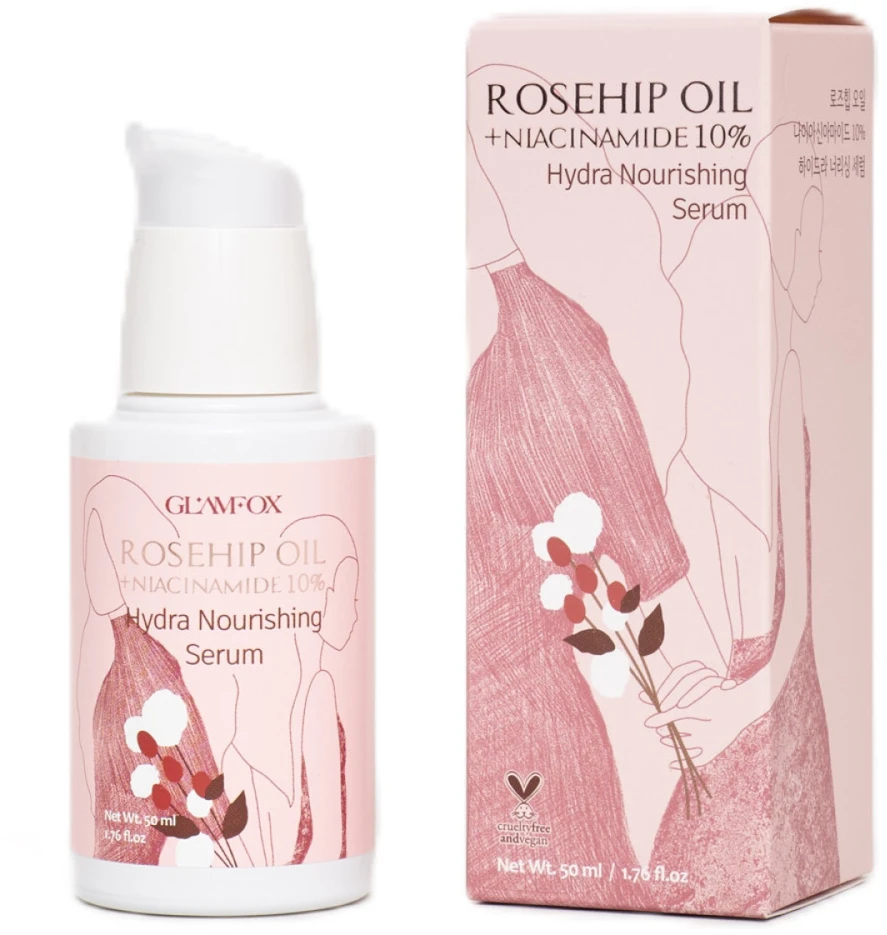 Glamfox Rosehip Oil maitininantis Daily Serum For Face, 50 ml