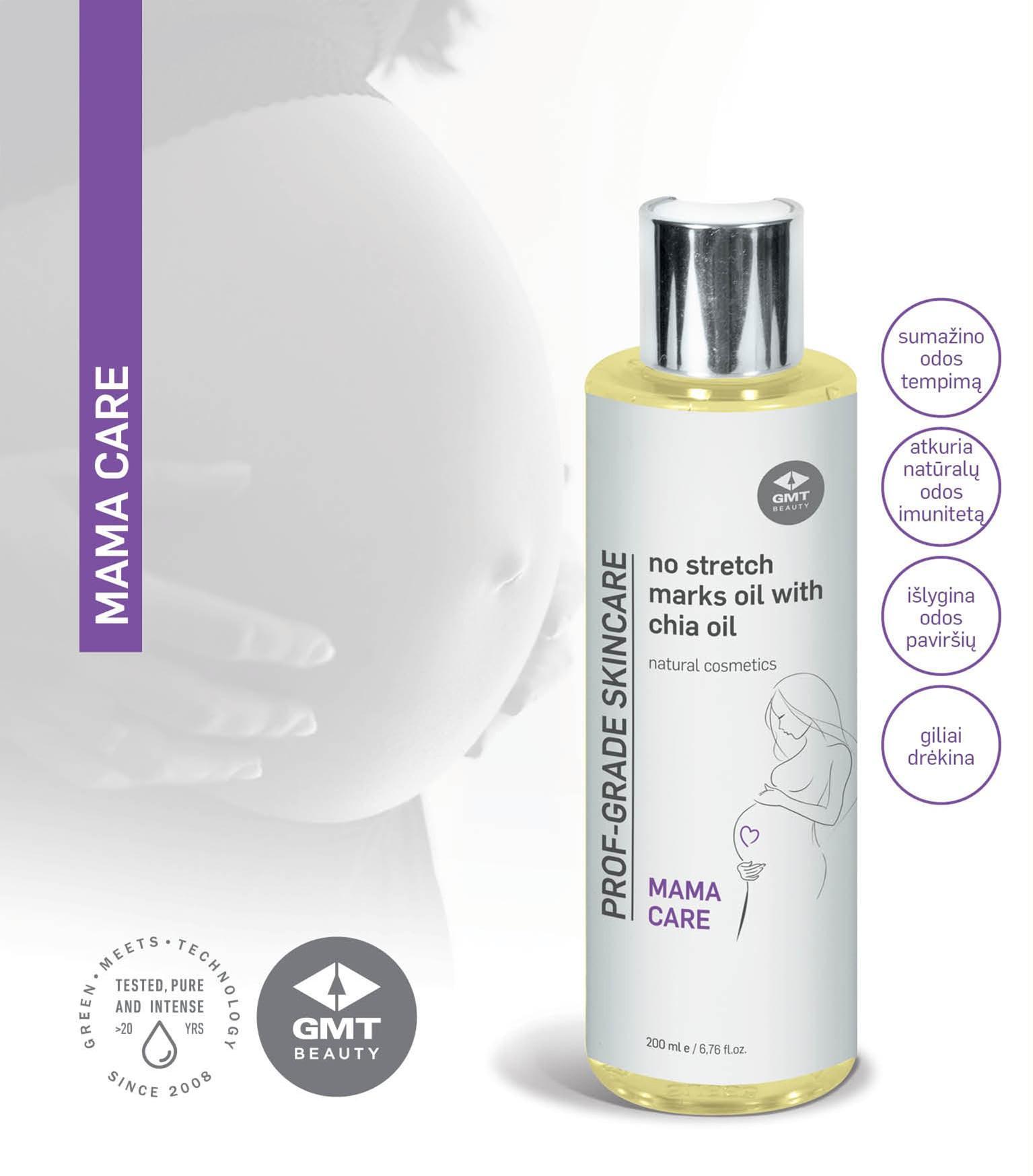 GMT Beauty No Stretch Marks Oil With Chia Oil Maitinamasis aliejus nuo strijų su šalavijumi, 200 ml