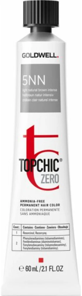 Goldwell TopChic Zero Permanent Hair Dye 5NN šviesiai rudas Extra, 60 ml