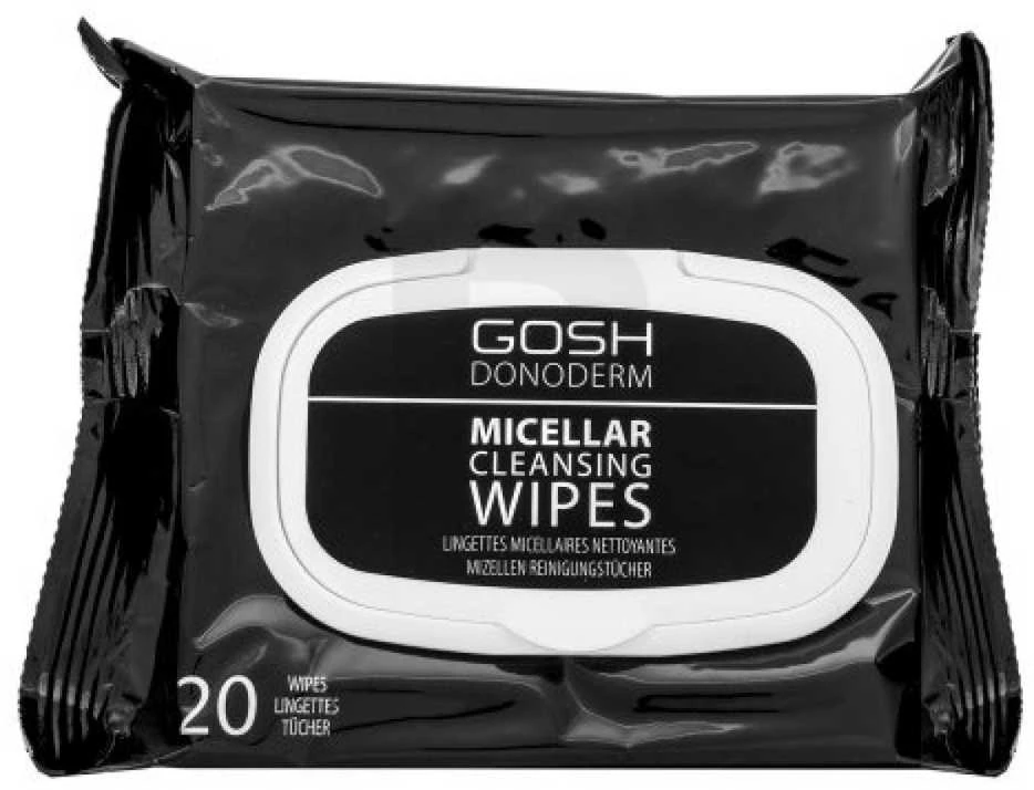Gosh Donoderm makiažo valiklis Wipes, 20 vnt.
