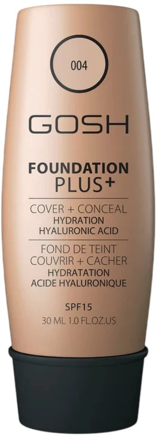 Gosh Foundation Plus+ Liquid Foundation & Maskuoklis 2-In-1 004 Natural SPF 15, 30 ml