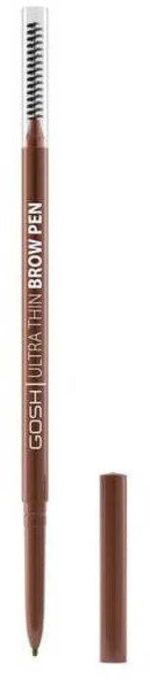 Gosh Ultra Thin Eyebrow Kreminis Pieštukas & 2-In-1 002 Pilkas Brown 0.09 g
