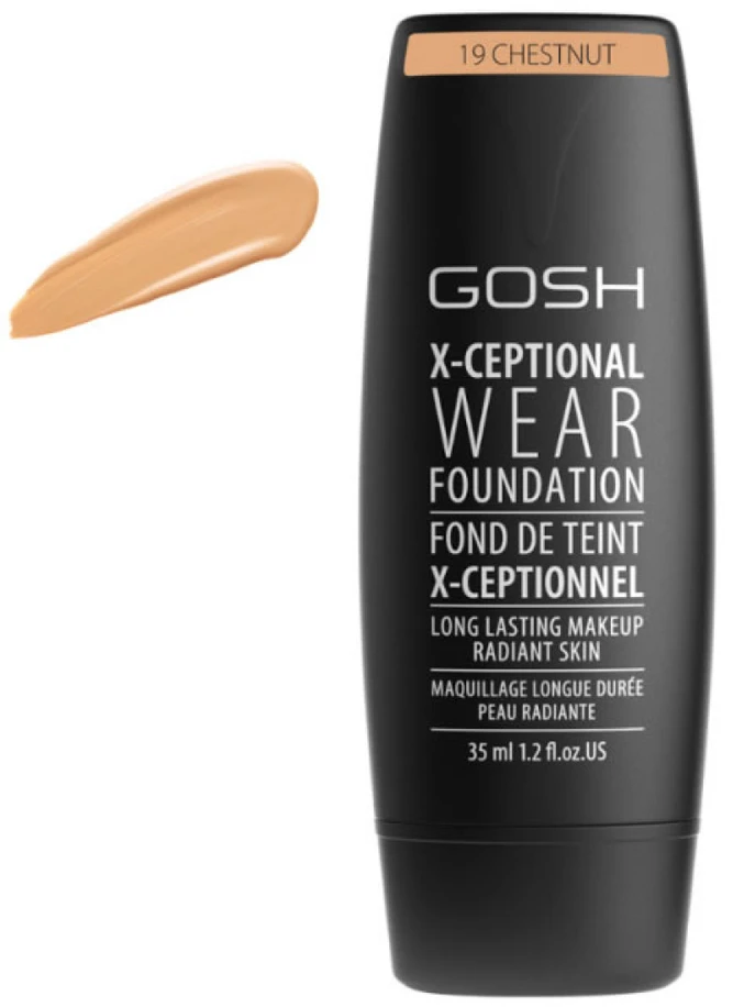 "Gosh X-Ceptional Wear Foundation" ilgalaikis makiažo pagrindas 19 kaštoninis 35ml