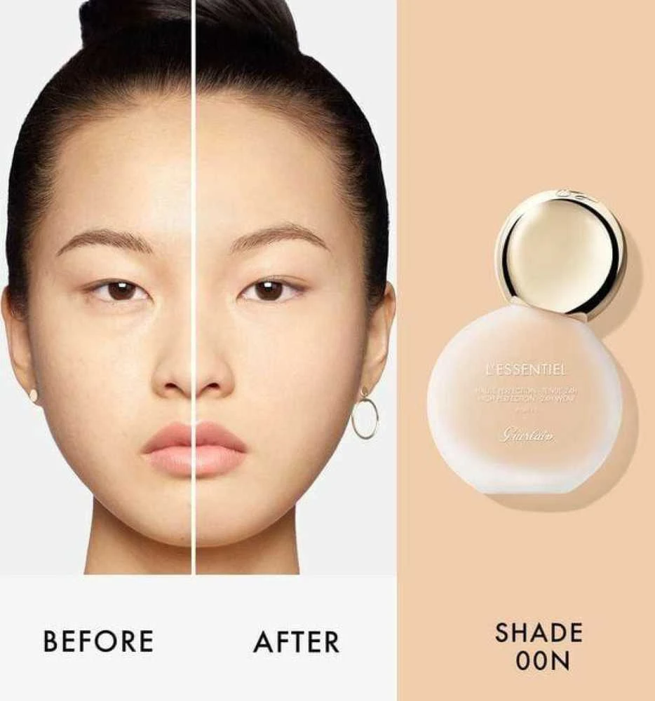 GUERLAIN L’Essentiel Natural Glow Foundation natūralaus švytėjimo suteikianti kreminė pudra SPF 20, atspalvis: 00N Porcelain, 30 ml