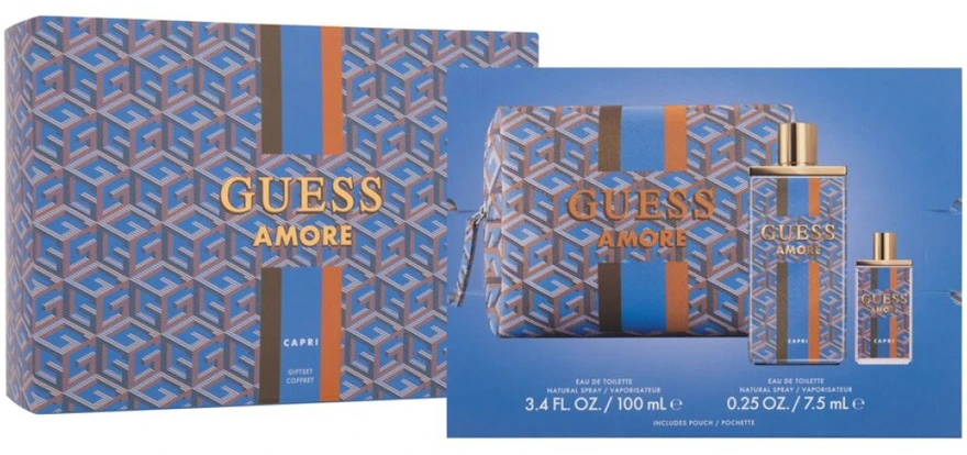 Kvepalų rinkinys moterims Guess Amore Capri (EDT 100 ml + EDT 7,5 ml + kosmetinė)