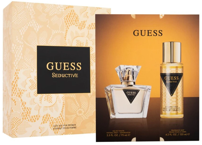 GUESS Seductive EDT rinkinys moterims (EDT 75 ml + Kūno Purškiklis 125 ml)