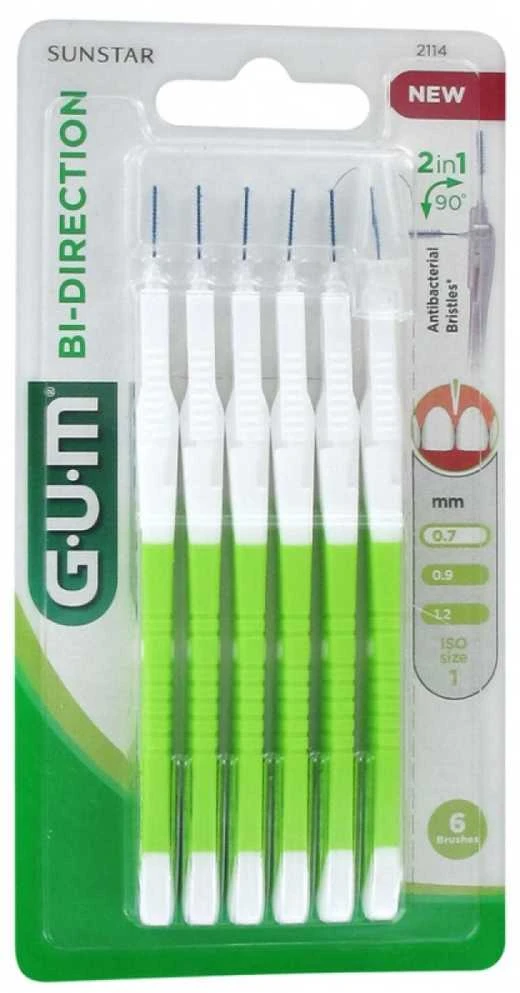 Gum Bi-Direction tarpdančių valymo priemonė 0,7mm žalia