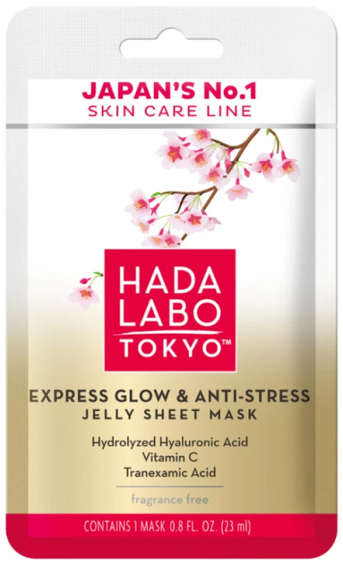 „Hada Labo Tokyo Premium“ hialurono rūgšties švytėjimą suteikianti ir stresą mažinanti veido kaukė, 23 ml