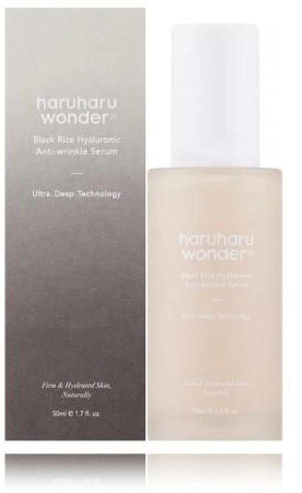 Haruharu Wonder Juodas Rice Hyaluronic Anti-wrinkle Serum drėkinantis veido serumas nuo raukšlių, 50 ml