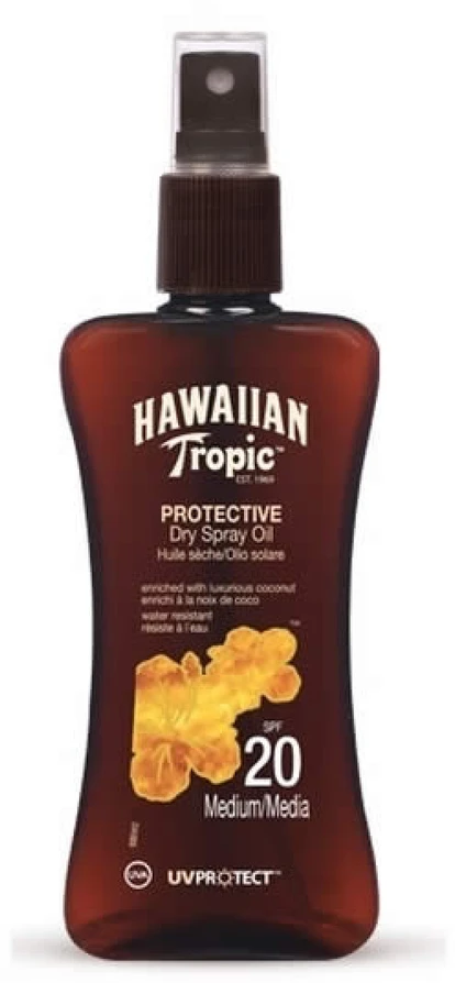 Apsauginis sausas purškiamasis aliejus Hawaiian Tropic Glowing Protection Dry Oil Spray, SPF20 Medium, 200 ml