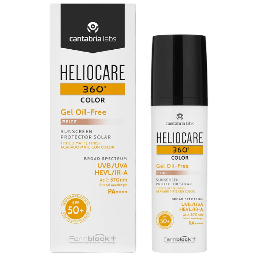 Heliocare 360 Color Gel Oil-Free SPF50+ Beige kremas nuo saulės su atspalviu, 50 ml