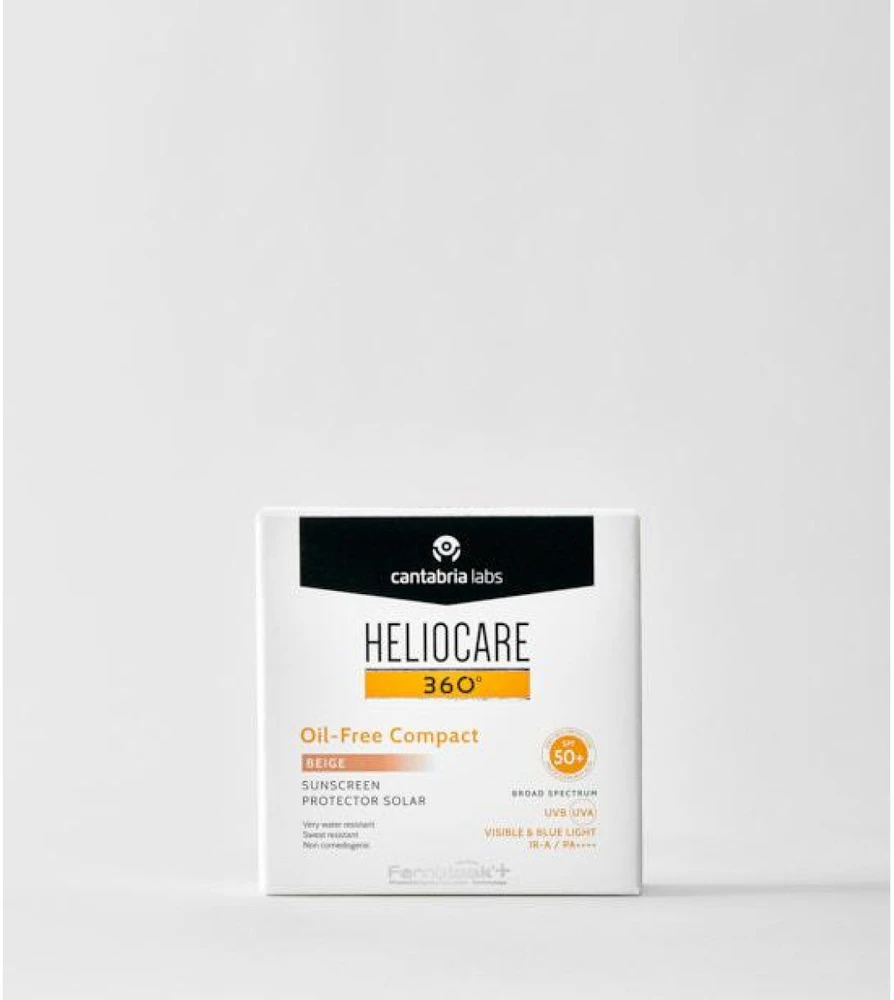 Heliocare 360º Compact Oil-free Spf50 rusvai gelsvas kompaktinis kremas nuo saulės 10g