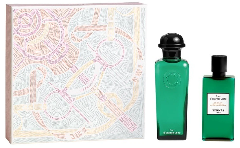 2 dalių rinkinys Hermès Eua De Oranžinis Verte Eau Cologne 100ml + dušo želė 80ml
