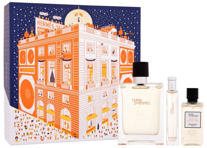 Hermes Terre d'Hermes EDT rinkinys vyrams (EDT 100 ml + Dušo želė 40 ml + EDT 15 ml)
